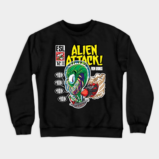 Alien Attack from Uranus Crewneck Sweatshirt by eShirtLabs